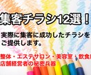 集客成功チラシ(解説付)をご提供します カンニング用集客チラシ12選！整体サロン等の集客秘密兵器！ イメージ1