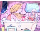 キラキラ可愛いおしゃれな女の子描きます 個性的な絵柄で元気が貰えるイラスト描きます.* イメージ1