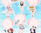 量産企画★ミニキャラ水着イラストお描きします 可愛い＆カッコいい！安価なSDキャラの水着イラストオーダー！ イメージ2