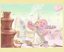背景付きのかわいいキャラ描きます 透明感やふんわりしたイラストが必要な方へ イメージ6