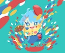 ポップでゆるかわいいミニキャラ描きます ◎商用利用可、マスコットキャラクター、子供向けイラストなどに イメージ1