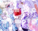 2人組、ペアイラスト制作致します お急ぎ納品も可能です！記念日に間に合わせたい方等是非\✩/ イメージ3