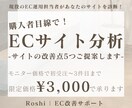 ECサイト分析★購入者目線で改善点を5つ提案します 初見ユーザー目線でサイトのモニターレビュー・感想を伝えます イメージ1