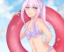 夏にぴったり水着SD量産イラスト描きます シートで選ぶだけ！​グッズ化・商用利用OK可愛い水着姿1枚絵 イメージ3