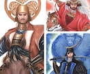 侍、戦国武将のイラスト描きます ややリアルタッチのアナログ手描きです。馬付きも可能です。 イメージ1