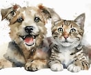 ペットの似顔絵イラスト|水彩画風の似顔絵にします 2日以内納品｜イラスト｜似顔絵｜水彩画｜プレゼント イメージ1