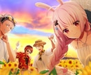 一枚絵で世界観を魅力的に描きます キャラクターの魅力を引き立てて印象に残る一枚に仕上げます イメージ1