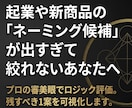 ネーミング。残す最高の1案をプロが可視化します 10案出しても決まらない方。ロジック評価で1案に絞ります。 イメージ1