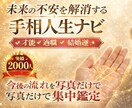 24時間以内に貴方専用の手相鑑定書をお送りします あなたの手のひらが「未来の扉」を開く手がかりになります イメージ1