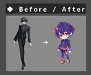 立ち絵をチビキャラ化します ネオン調の高彩度塗りで個性的に仕上げます！ イメージ4