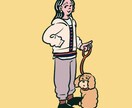 ペットと飼い主さんのPOPなイラスト作成します 記念日やアイコンにもおすすめのイラストです イメージ1