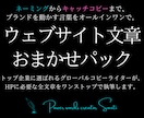 トップ企業に選ばれるプロがHP用全文章を執筆します 英文対応でグローバルサイトにも。必要な文章、全部おまかせ！ イメージ1