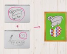 お子様のお絵描きで世界に一つのアート作品を作ります プレゼントやポストカード、お子様の日々の成長記録として。 イメージ3