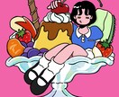 即日OK★商用利用可:レトロポップイラスト作ります SNSやショップカード等！多種多様なイラスト描けます♡ イメージ2