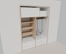 寸法メモから収納・家具の3D配置図を作ります 1部屋分の収納・家具が置けるか寸法入りで確認 イメージ5