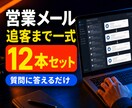 営業メールと追客文を12本まとめて作成します 初回連絡から再提案まで迷わない営業文面一式 イメージ1
