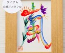 あなたの好きな一文字を、縁起物の花文字で描きます 額縁付きですぐに飾れる！開運インテリアや推し活に。 イメージ2