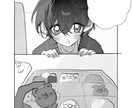 漫画風イラストを作成します トーンを貼ったような漫画風の作画の1枚絵を描きます イメージ2