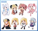 可愛い全身ミニキャライラストをお描きします 各種SNSアイコンやグッズ制作、動画のサムネイルなどに！ イメージ2