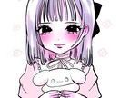 甘くてかわいい似顔絵描きます ロマンティックでかわいい色合いの似顔絵♪ イメージ1