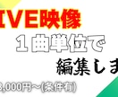 LIVE映像の動画編集します ライブハウス等で撮りっぱなしの映像、1つの作品にしませんか？ イメージ1
