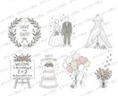 ウェディングに使えるイラスト販売してます 結婚式・ウェディング・ウェルカムボード・招待状・にもおすすめ イメージ2