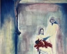油彩ドローイング　玲音織　フィラゲスに描きます げきさつ　わたしの絵を所有しませんか。 イメージ1