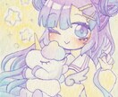 水彩絵の具でミニイラスト描きます 約55mm角のミニ原画を描きます。 イメージ1