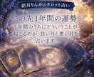 タロットカードでこの先1年間の運勢を丁寧に占います どのようなことが起こるのか、良い月や注意が必要な月を読みます イメージ1