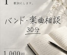 バンド・楽曲相談を30分、一緒に考えます なんでも相談ください！特にバンドのことなら深く考えれます イメージ1