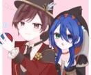 2人組の甘めイラスト描きます 可愛いくて表情豊かなゆるい絵を描きます。構図指定不可！ イメージ1