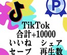 あなたのTikTokの動画を1万増加、拡散させます TikTok再生回数いいねセーブシェアの振り分けが自由に可能 イメージ1