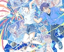 華やかで目を引く一枚絵✨ご要望に応じて描きます あったか&爽やかなテイストが得意♪細かくオーダーできます！ イメージ1