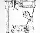 個性的なペン画・モノトーンイラスト描きます 大きな目ギザギザの歯をモチーフにキャラクター描きます！ イメージ4
