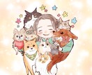 ほっこり似顔絵描きます 人物、猫、鳥、犬、ハムスターの似顔絵 イメージ1