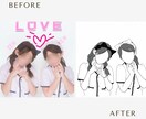 お写真からオシャレなニュアンス線画アイコン描きます 〜お顔出しNGの方に◎シンプルで大人可愛い手描き風アイコン〜 イメージ2