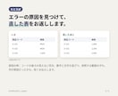 スプレッドシート・Excelのエラーを直します #N/A、合計が合わない、式が作れない。1か所から見ます イメージ3