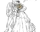 海外風ウェディングイラストを描きます あなたのお気に入りの一枚を使ってウェディングアイテム作成！ イメージ4