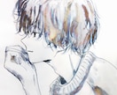 商用可・目を引く印象的なインクイラストお描きます アイコン•歌ってみた動画・MV・配信・小説表紙・プレゼントに イメージ1