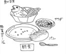 食べ物の絵を描きます 朝食　野菜ポタージュ、サラダ他 イメージ1