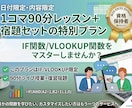初心者向けのIF/VLOOKUP関数を開講します 90分レッスン＋復習用宿題がついてくるサービスです♪ イメージ1