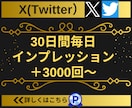 30日間インプレッション3000以上増加させます 【2月限定最安値】1日3投稿まで振り分け対応可能 イメージ4