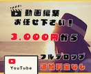YouTube動画の編集3,000円～承ります フルテロップ無料！動画編集お任せください！！ イメージ1