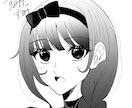 モノクロのかわいいイラスト描きます 漫画風アイコン、挿絵、MVサムネ イメージ1