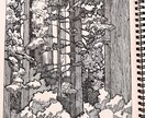 独特で緻密なモノクロ絵画描きます ミリペンという極細ペンなどを利用した，絵画作品です。 イメージ6