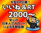 Twitter2000RT以上拡散します 日本人アクティブユーザー いいね・RT2000以上 イメージ1