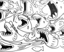 魚専門！僕だけのユニークな魚たちのイラスト描きます 個性豊かな魚たちを架空の魚たちをテーマに1匹も形が被らない！ イメージ2