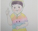 優しいタッチの水彩画似顔絵描きます 水彩絵の具と水彩色鉛筆を使い優しい感じの似顔絵を制作します イメージ4
