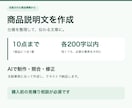 支給情報から商品説明文を10点作成します 仕様に基づく短文を、AIで制作・照合・修正 イメージ1