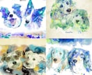 ペット愛犬の似顔絵、水彩風アートにデザインします プレゼント・記念日・遺影にも。ポスターやパネル納品も可能 イメージ5